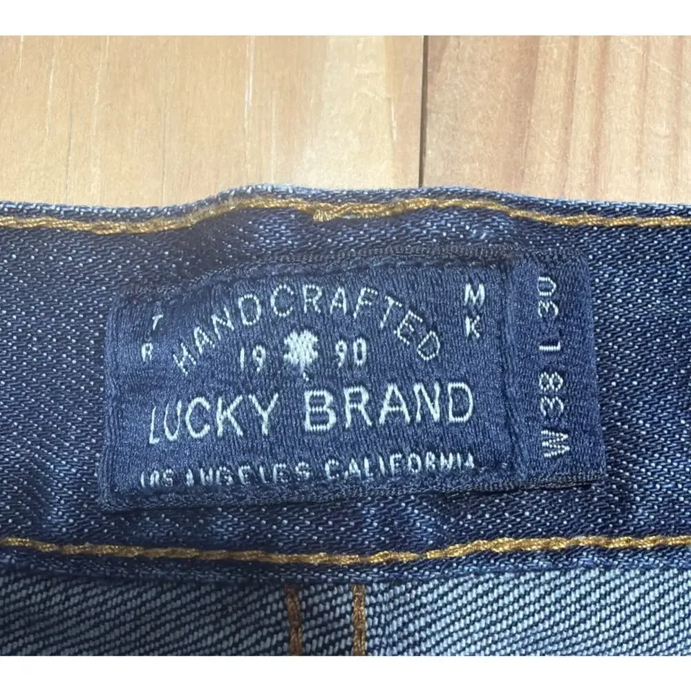 Lucky Brand 181 Relaxed Straight Jeans Mens 38x30 Dark Wash Stretch Denim